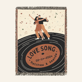 Personalized Love Song Vinyl Woven Blanket Gift for Couples