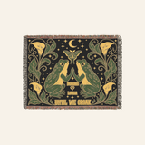 Personalized Moonlit Frog Woven Blanket Gift for Couples