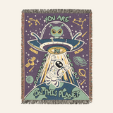 Personalized Space Romance Couple Woven Blanket