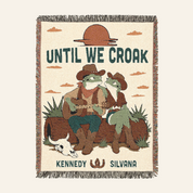 Personalized Couple Cowboy Frog Singing Woven Blanket
