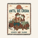 Personalized Western Frog Love Song Woven Blanket Gift