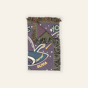Personalized Space Romance Couple Woven Blanket