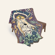 Personalized Space Romance Couple Woven Blanket