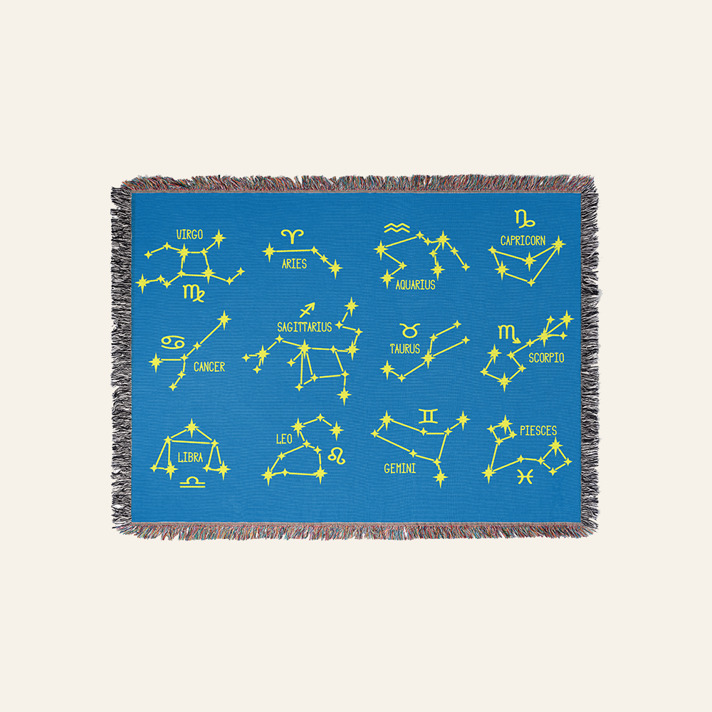 Personalized Space Romance Couple Woven Blanket
