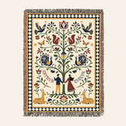 Personalized Tree Of Life Couple 2 Woven Blanket