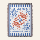Personalized Crab Couple Woven Blanket Gift