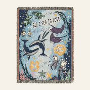 Personalized Sea Creature Couple Woven Blanket