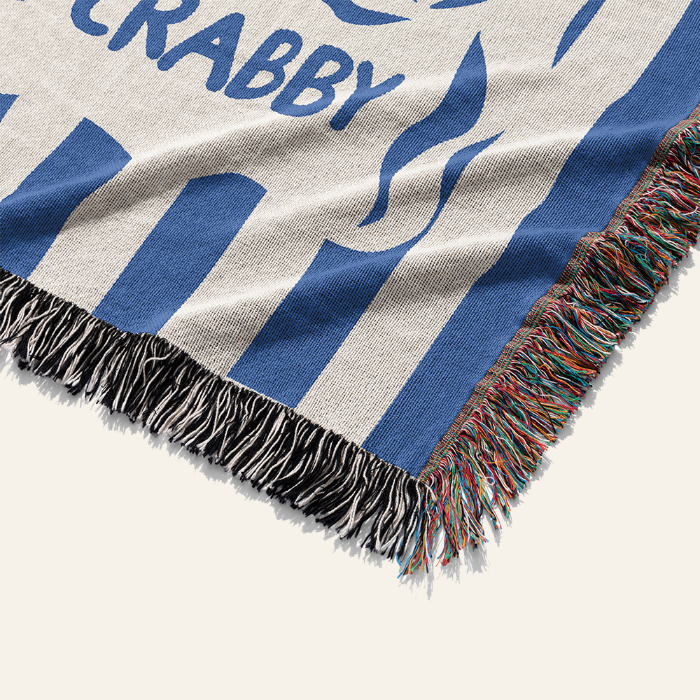 Personalized Crabby Ocean Theme Couple Woven Blanket