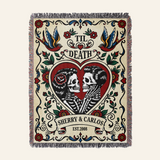 Personalized Couple Anniversary Gift Gothic Tattoo Woven Blanket