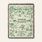 Personalized Adventure Lake Couple Woven Blanket