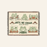 Personalized Couple Gift Frog Shared Hobbies Woven Blanket
