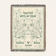 Personalized Couple Frog Together Woven Blanket