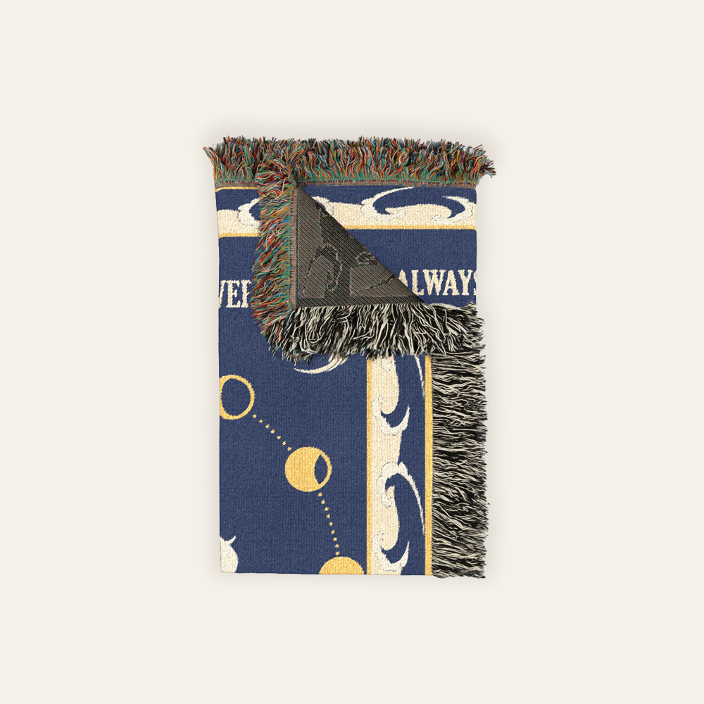 Personalized White Stag Guardian Spirit Couple Woven Blanket