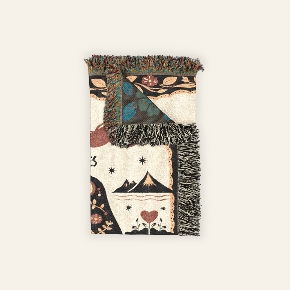 Personalized Couple Penguin Art Woven Blanket