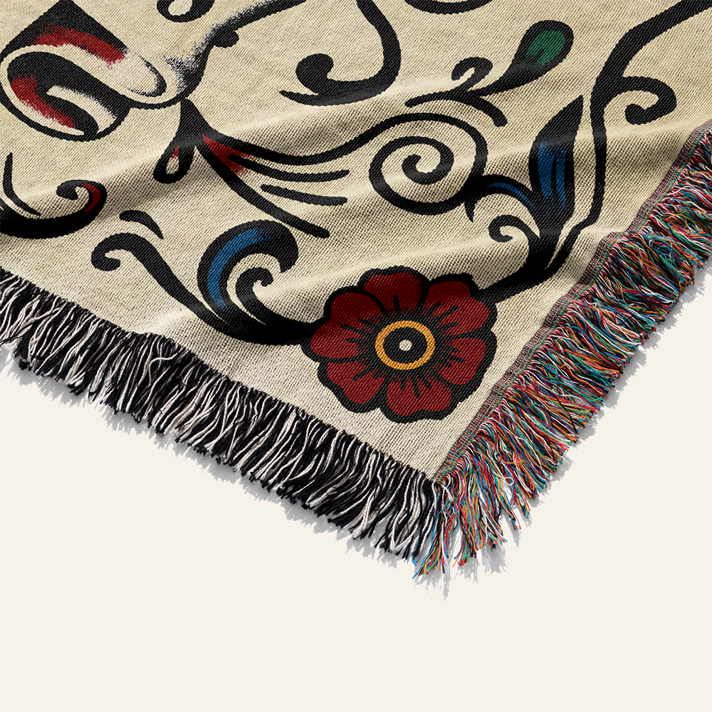 Personalized Gothic Couple Woven Blanket