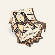 Personalized Couple Penguin Art Woven Blanket