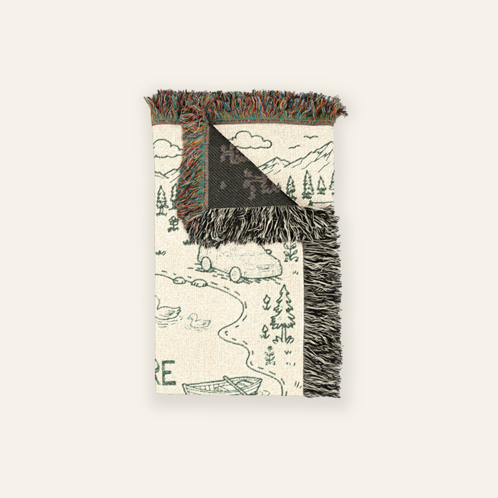Personalized Adventure Lake Couple Woven Blanket