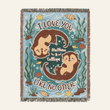Personalized I Love You Like No Otter Woven Blanket Gift for Couples
