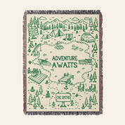 Personalized Adventure Lake Family Woven Blanket