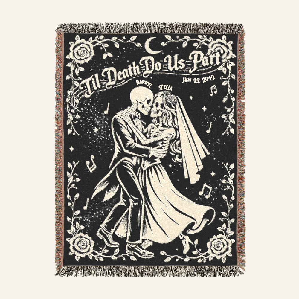 Personalized Couple Til Death Promise Woven Blanket