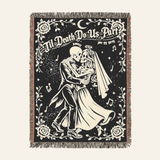 Personalized Skeleton Couple Anniversary Gift Till Death Woven Blanket