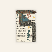 Personalized Musical Vinyl Record Couple Woven Blanket