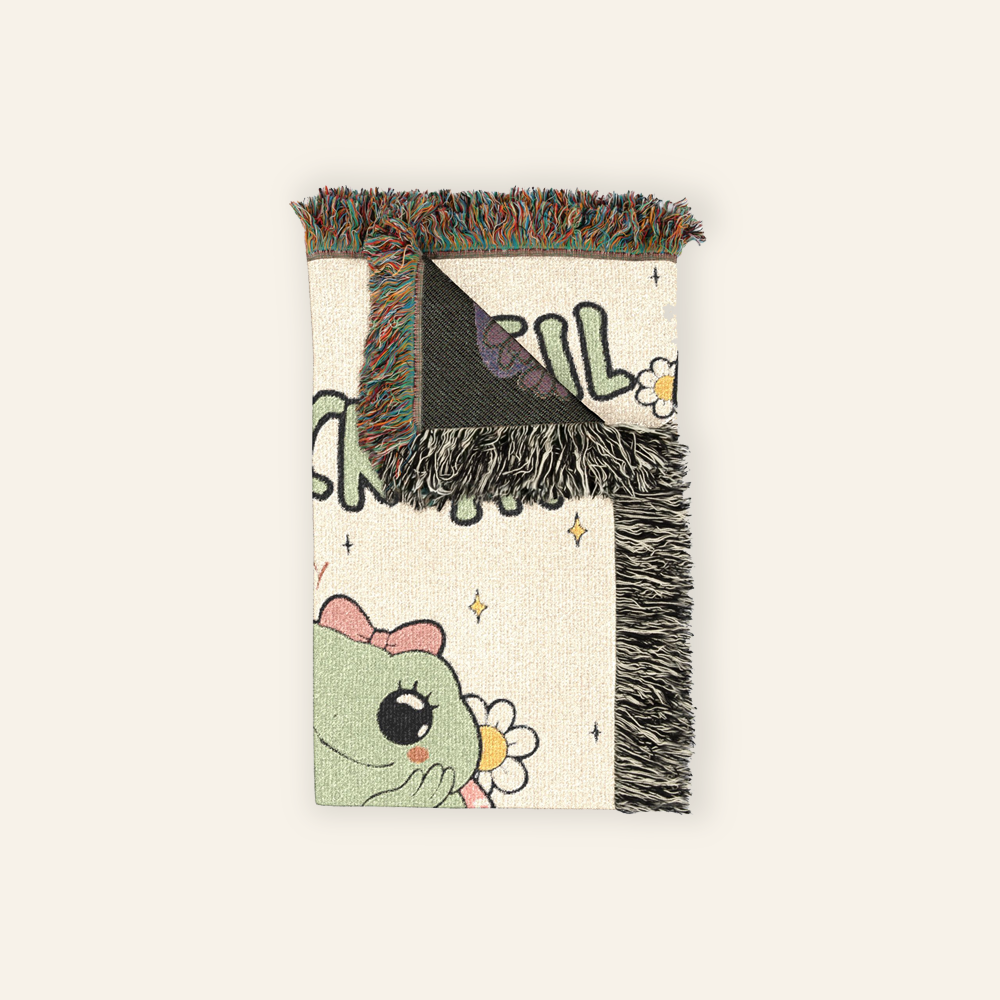 Personalized Couple Frog Croak Woven Blanket