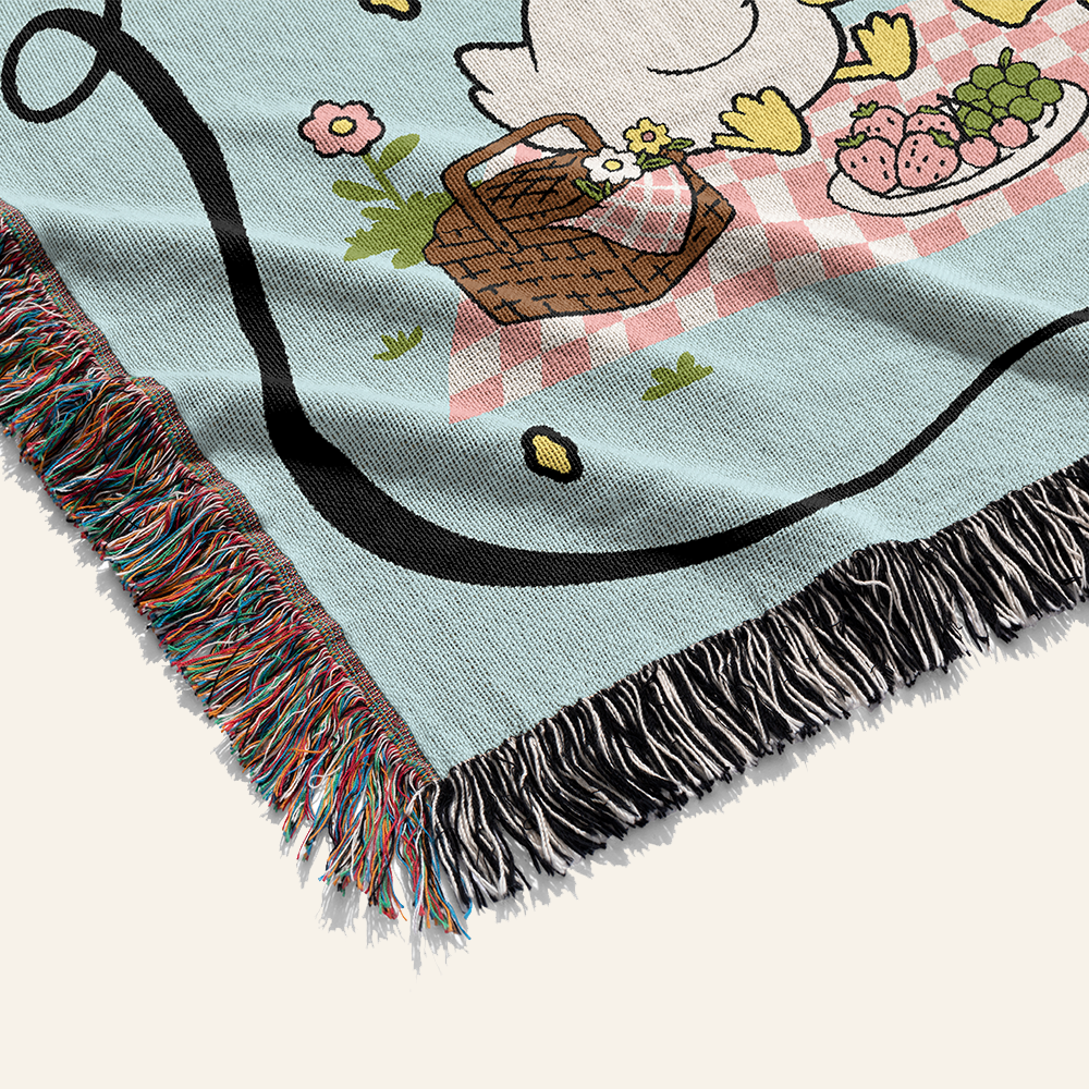 Personalized Goose Daily Couple Woven Blanket