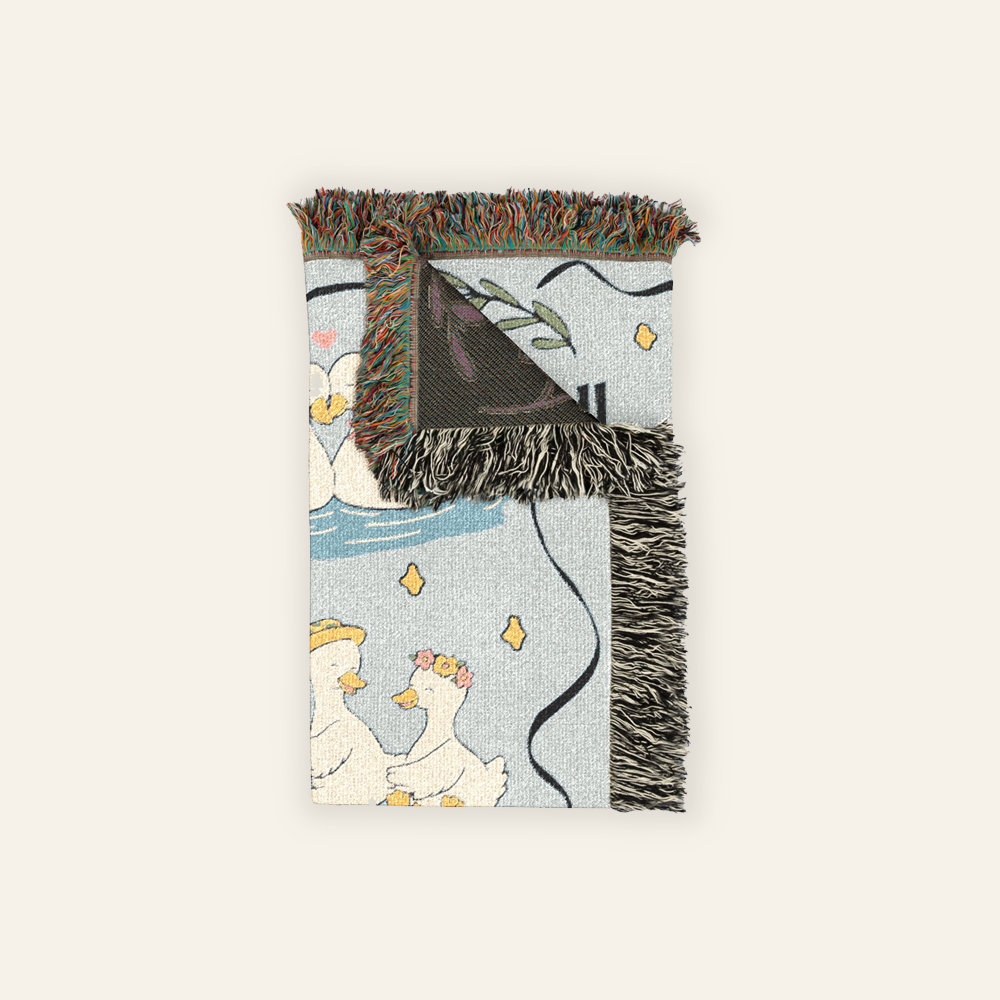 Personalized Goose Daily Couple Woven Blanket