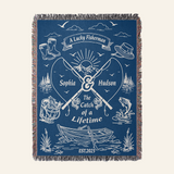 Personalized Lucky Fisherman Woven Blanket Gift for Couples