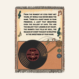 Personalized Love Story Vinyl Record Woven Blanket Gift for Couples