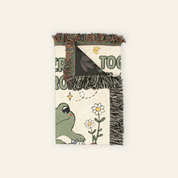 Personalized Frog Bicycle Couple Woven Blanket