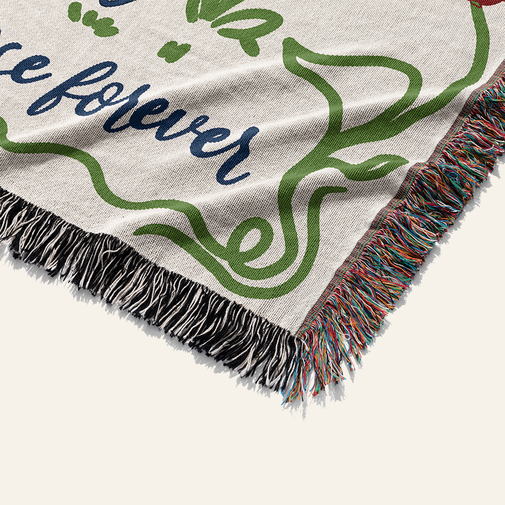 Personalized Silly Goose Couple Wedding Woven Blanket