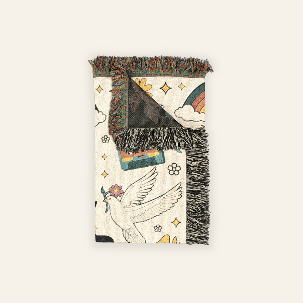 Personalized Retro Charm Woven Blanket