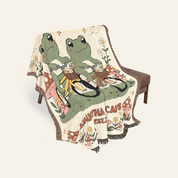 Personalized Frog Bicycle Couple Woven Blanket