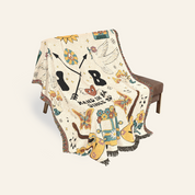 Personalized Retro Charm Woven Blanket