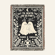 Personalized Astrology couple Ghost Woven Blanket