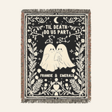 Personalized Astrology Couple Anniversary Gift Ghost Woven Blanket