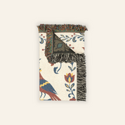 Personalized Folk Art  Family White Woven Blanket