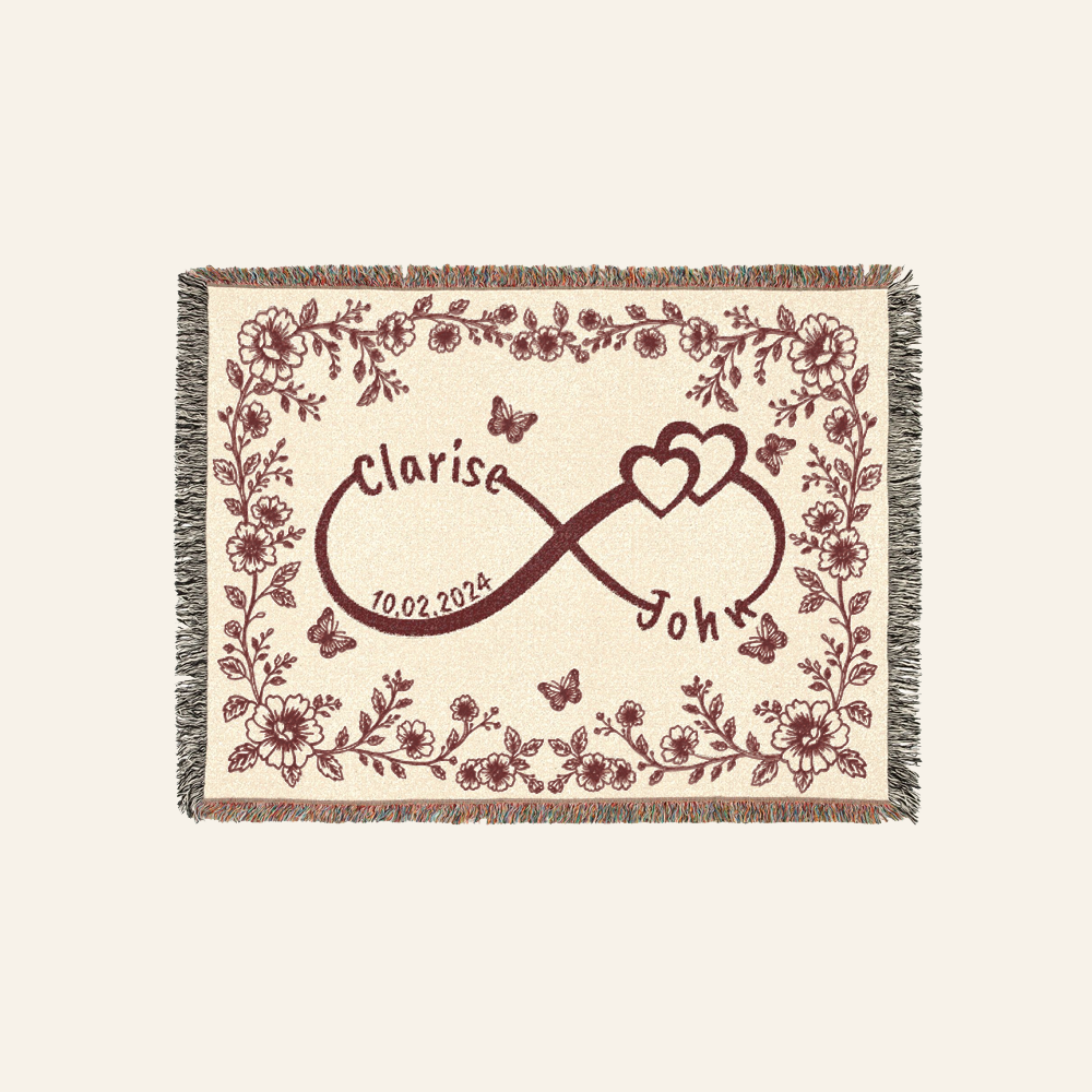 Personalized Infinity Woven Blanket for Couples