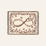 Personalized Floral Infinity Woven Blanket Gift for Couples