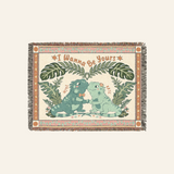 Personalized I Wanna Be Yours Dinosaur Couple Woven Blanket Gift