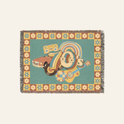 Vintage 70s Groovy Vibes Woven Blanket