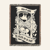 Personalized Timeless Love Hourglass Couple Woven Blanket