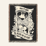 Personalized Till Death Do Us Part Hourglass Woven Blanket Gift for Couples
