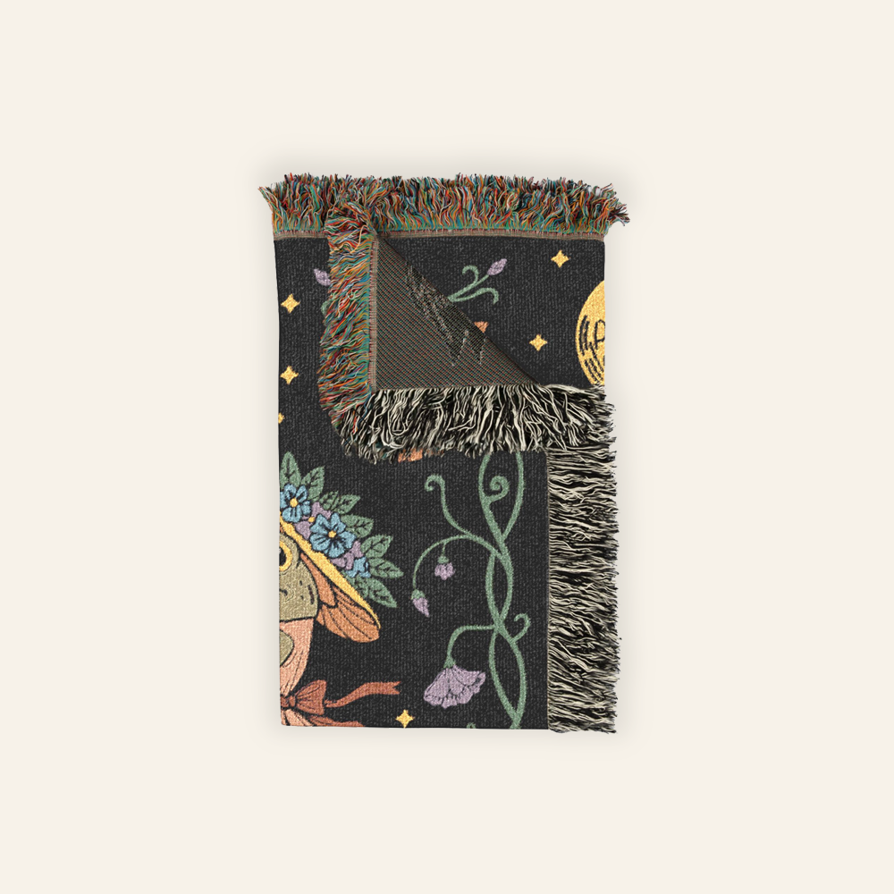 Personally Woven Blanket Dancing Frogs at Midnight