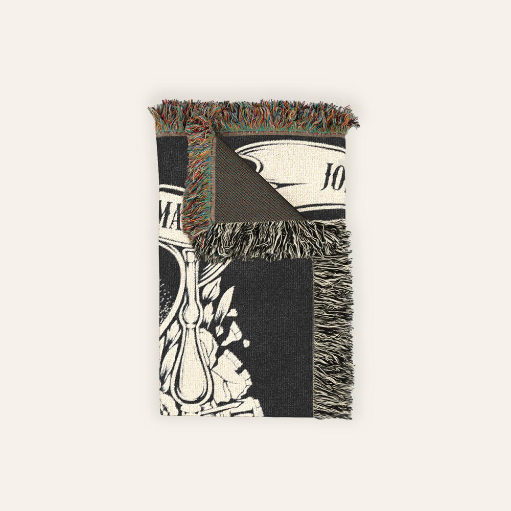 Personalized Timeless Love Hourglass Couple Woven Blanket