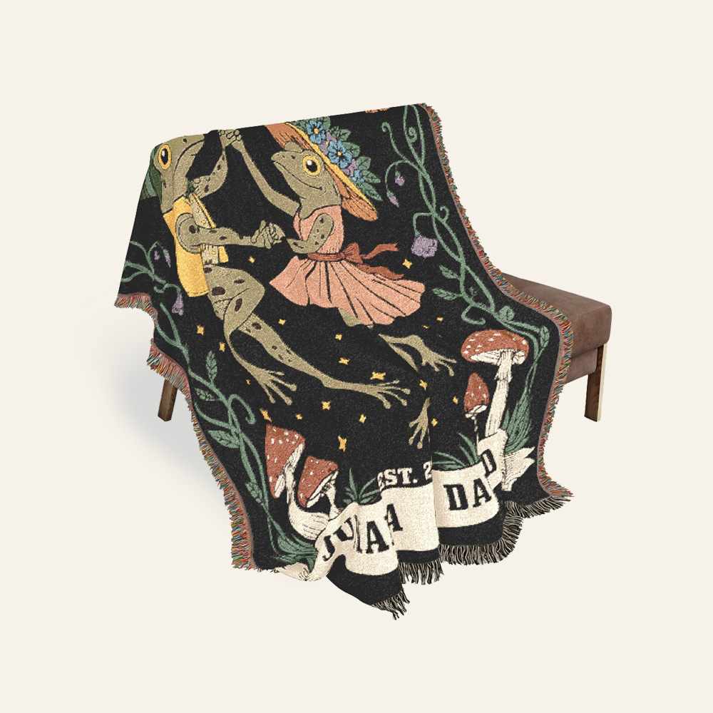 Personally Woven Blanket Dancing Frogs at Midnight