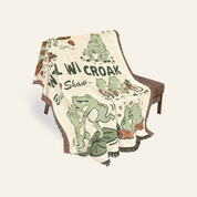 Personalized Couple Frog Hoppily 2 Woven Blanket