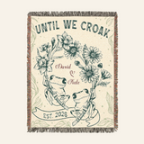 Personalized Birth Flower Frogs Couple Woven Blanket